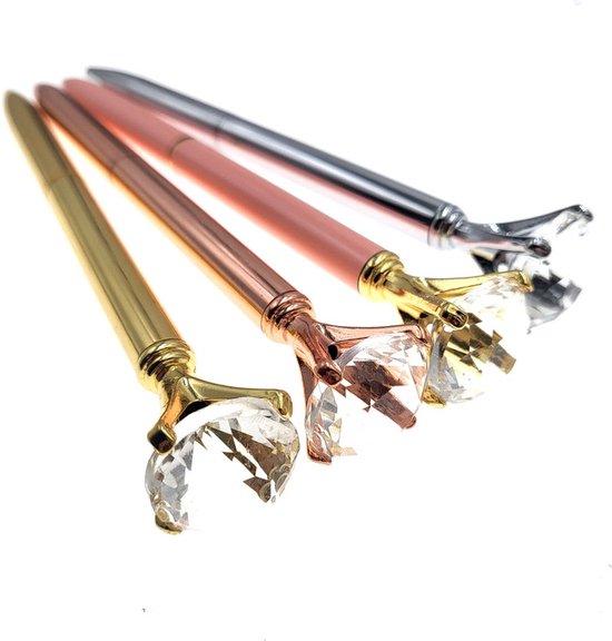 Stylo avec gravure - Diamant - Marguerite - Rose