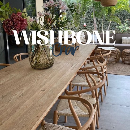 Chaise de salle à manger Scandi - Chaise de salle à manger en bois - Assise tressée - Naturel