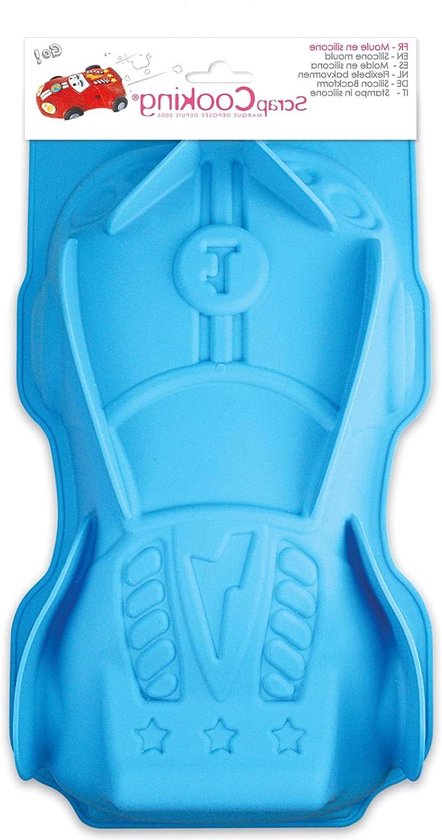 Super Car siliconen bakvorm - auto blauw - 33 x 19 x 65 cm | bol