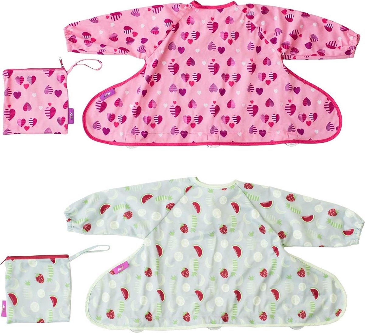Image of 2-pak waterdichte Slabbetjes - Bevestigt aan kinderstoel - ZONDER kieren - BLW - Rapley - Baby zelf eten