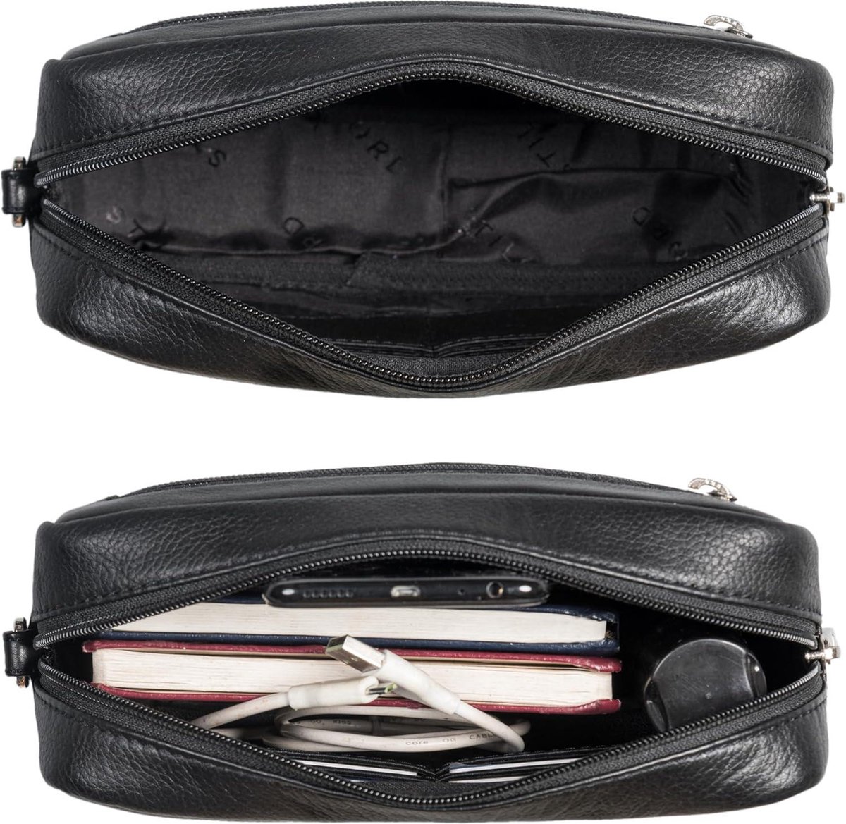 STILORD Sean Heren Leren Portemonnee met Handvat Grote Portefeuille Mannen Pols RFID Wallet Mannen Portemonnaie Vintage Lederen Polstas Echt Leer Kleur :zwart