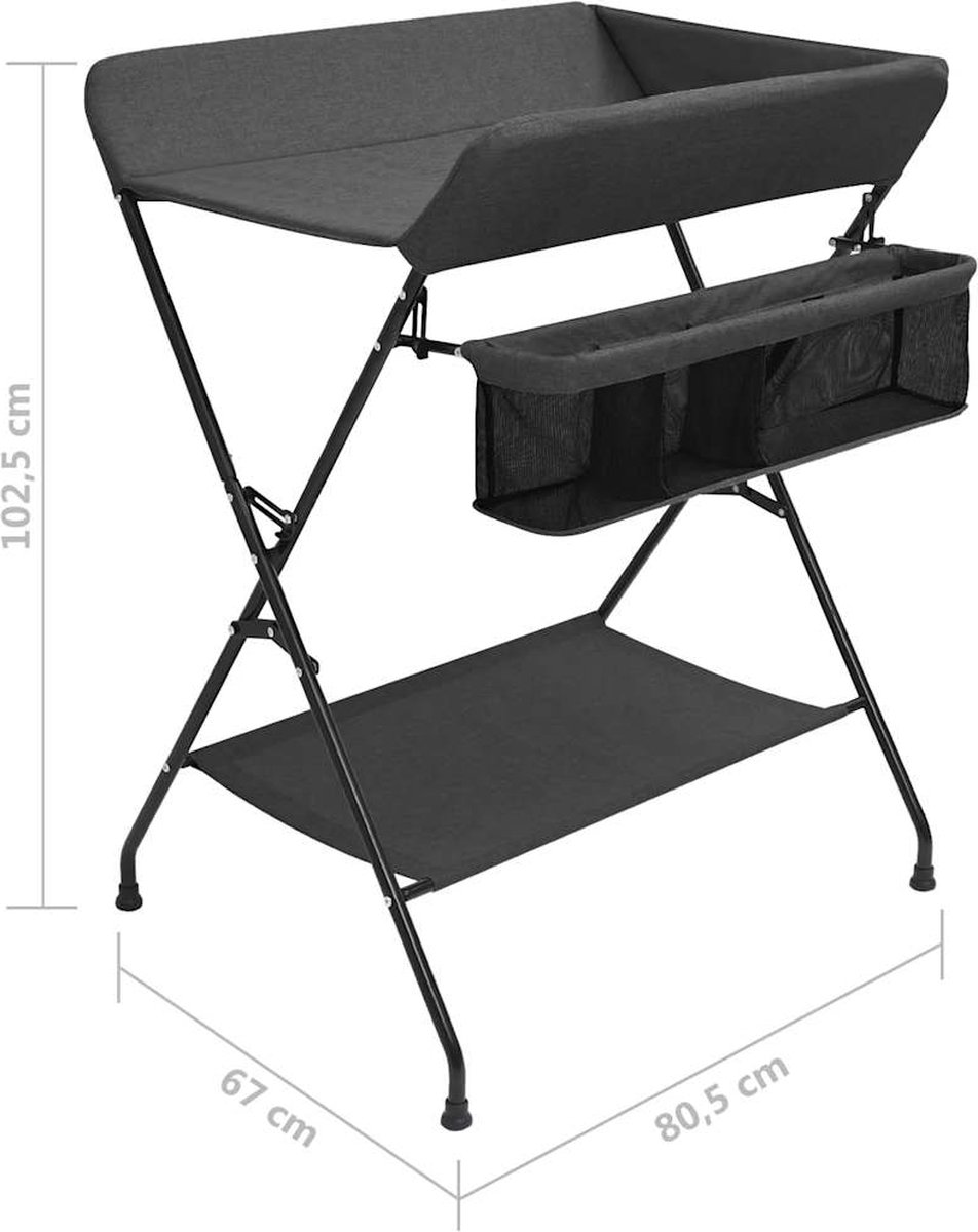 Bol.com vidaXL - Verschoontafel - ijzer - antracietkleurig aanbieding