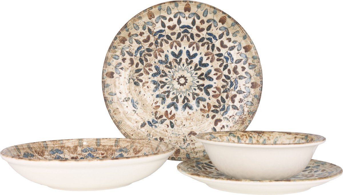Rinart Serviesset (Medium) - Aztec - 24 delig - 6 persoons - Porselein