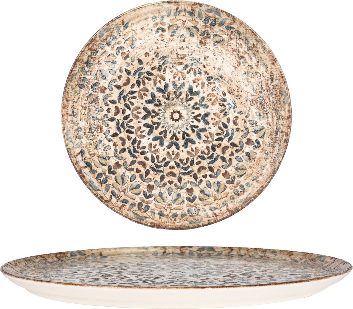 Rinart Pizzabord - Aztec - Porselein - 32 cm - set van 2