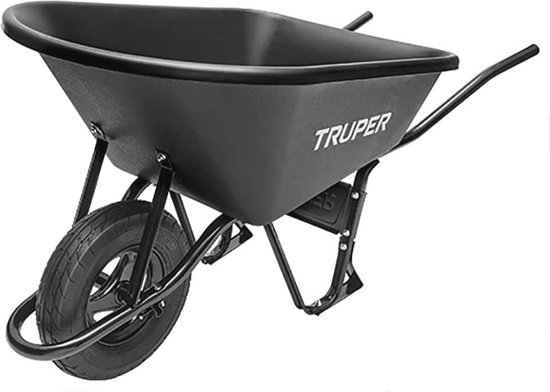 Kunststof kruiwagen 120L met één wiel - Ideaal voor Arbeid en Tuinieren van Tectake — afbeelding 4
