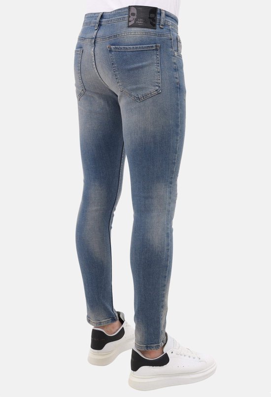 Jeans stretch Sim Fit pour homme avec déchirures - MM- S-104 - Blauw