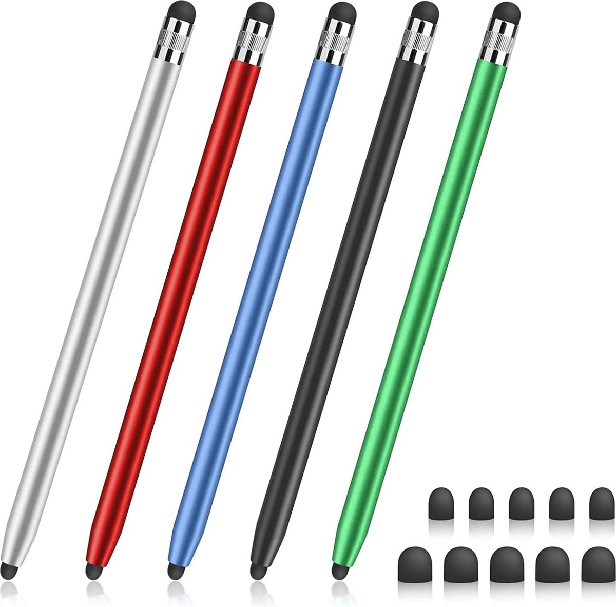 Capacitieve Styluspennen voor Touchscreens - 5-Pack met Hoge Gevoeligheid en Precisie