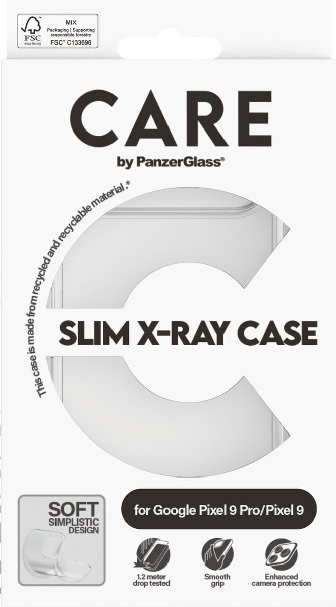 CARE by PanzerGlass Fashionable Case - Transparant X-Ray Soft Basic Google Pixel 9/9 Pro