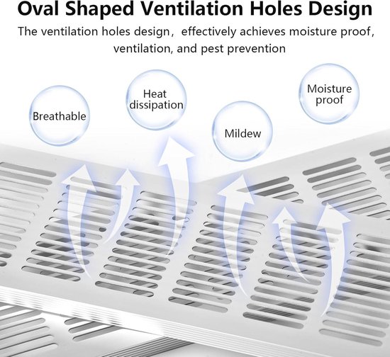 Europlast metalen ventilatierooster rechthoekig wit 260 x 280mm