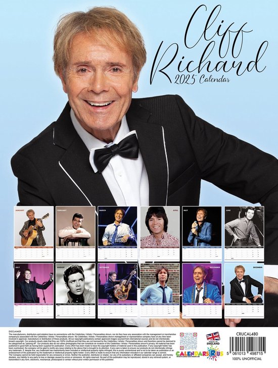 Cliff Richard Kalender 2025 bol