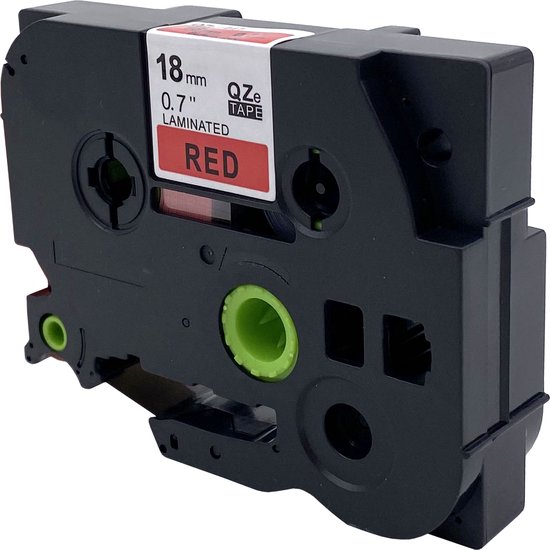 DULA Brother Compatible label tape- Tze-441 - 3 cassettes - Brother P-Touch - Zwart op rood - 18mm x 8m