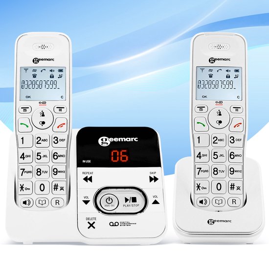 Geemarc, Vaste telefoon voor senioren AmpliDect 2951 Draadloze dubbele handset, Wit foto 6