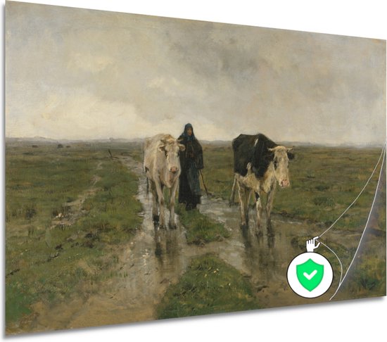 Veranderend weiland - Anton Mauve poster - Oude Meesters muurdecoratie - Poster Natuur - Muurdecoratie industrieel - Woonkamer posters - Wanddecoratie poster 90x60 cm