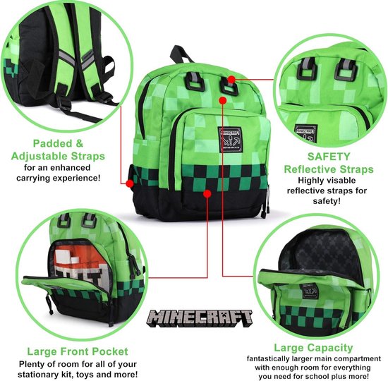 Creeper Muster Mini Jungen Rucksack - Offizielle Ware - Minecraft ...