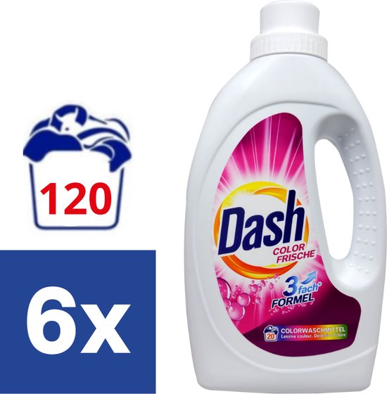 Dash Vloeibaar Wasmiddel Kleur Fris - 6 x 1.1 l (120 wasbeurten)