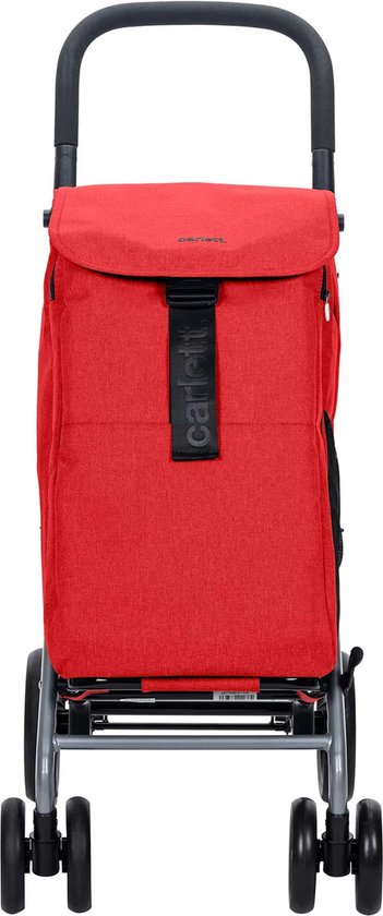 Carlett Classic Duo Boodschappentrolley - Tasinhoud 53L - Koelvak 10L - 4 wielen - Lichtgewicht - Opvouwbaar - Rood