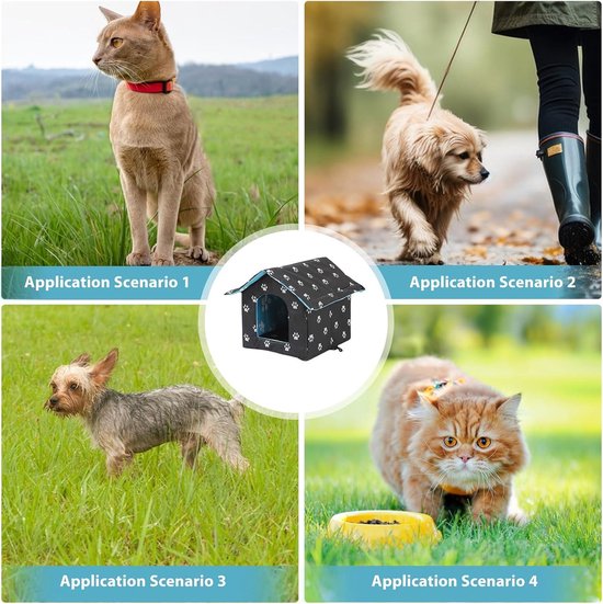 Kattenhuis - Stevig - Waterdicht - Grijs
