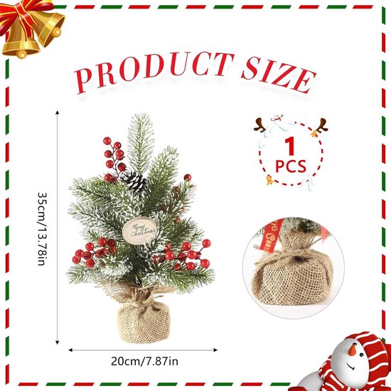 Kleine kunst kerstboom - H45 cm- incl. lichtsnoer met balletjes lichtgroen | Fun en Feest