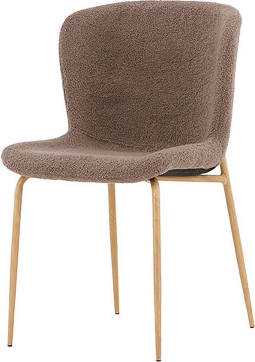 Modesto eetkamerstoel teddy bruin.