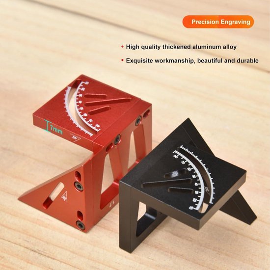 Houtbewerking Vierkante Gradenboog - 45/90 Graden Hoek Liniaal, Aluminium Legering Verstek Driehoek Liniaal Hoge Precisie Lay-out Meetinstrument voor Ingenieur Timmerman (Blauw Houtbewerking Vierkante Gradenboog - 45/90 Graden Hoek Liniaal, Aluminium Legering Verstek Driehoek Liniaal Hoge Precisie Lay-out Meetinstrument voor Ingenieur Timmerman (Blauw