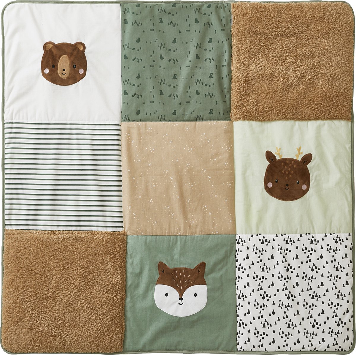 Vertbaudet Boxkleed Green Forest - gewatteerde - 120x100 - 100x100 - katoen