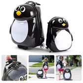 Bol.com Kindertrolley en Rugzak Set - Kinder Koffer - Handbagage voor Kindereb - Pinguin - Handbagage Koffer ABS - 44x20x30 cm -... aanbieding