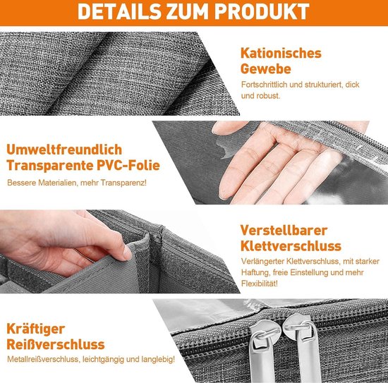 AiQInu Onderbedcommode met kijkvenster en handgreep, 75 x 42 x