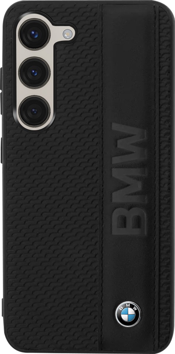 BMW Big Logo Leather Back Case - Geschikt voor Samsung Galaxy S23 Plus (S916) - Zwart