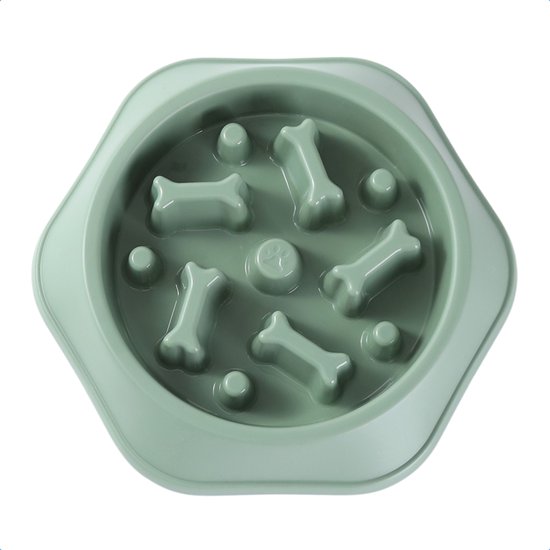JAXY – Anti Schrokbak Hond – Slowfeeder Hond en Kat – Voerbak – Anti-Slip Schrokbak – Voerpuzzel – Anti Schrok Hondenvoerbak – Slow Feeder Honden Voerbak – Olijfgroen