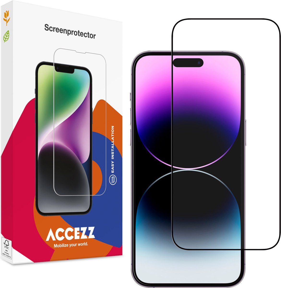 Accezz Screenprotector Geschikt voor iPhone 15 Pro Max - Accezz Gehard Glass Full Cover