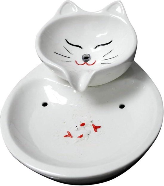 Kattenfontein kat waterdispenser, keramisch huisdier, drinken