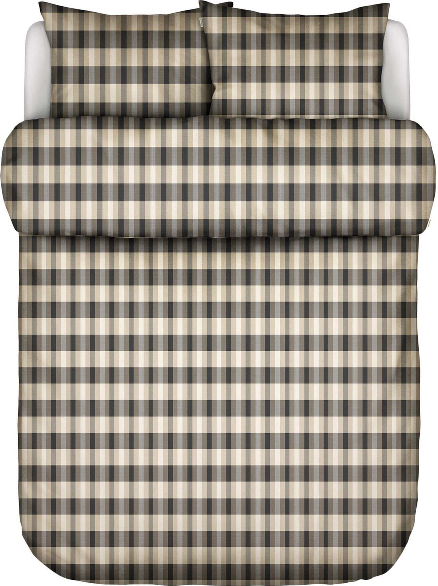 Marc O'Polo Hillan Dekbedovertrek Biologisch Katoenflanel Zwart - Lits-Jumeaux XL – 260x200/220 cm