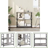 vidaXL Boekenrek 50x33x82 cm bewerkt hout gerookt eikenkleurig, boeken