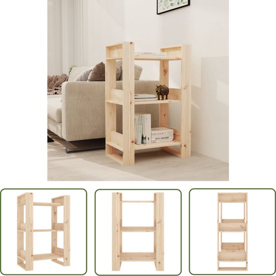 GIANTEX Boekenkast, bamboe, staand rek, 3 niveaus met verhoogde rand, archiefkast, tentoonstellingsrek, vrijstaand, houten rek, multifunctionele plank voor woonkamer, slaapkamer, natuur, 37 x 27 x 80