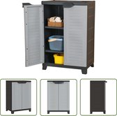 Vicco Midi-kast Leano, badmeubel, antraciet/bergeiken, 60 x 97 cm met 2