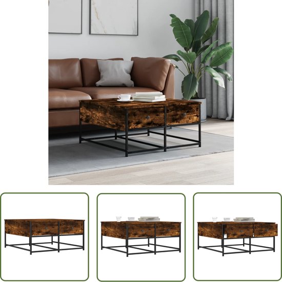 Salontafel met glazen blad en 2 lades