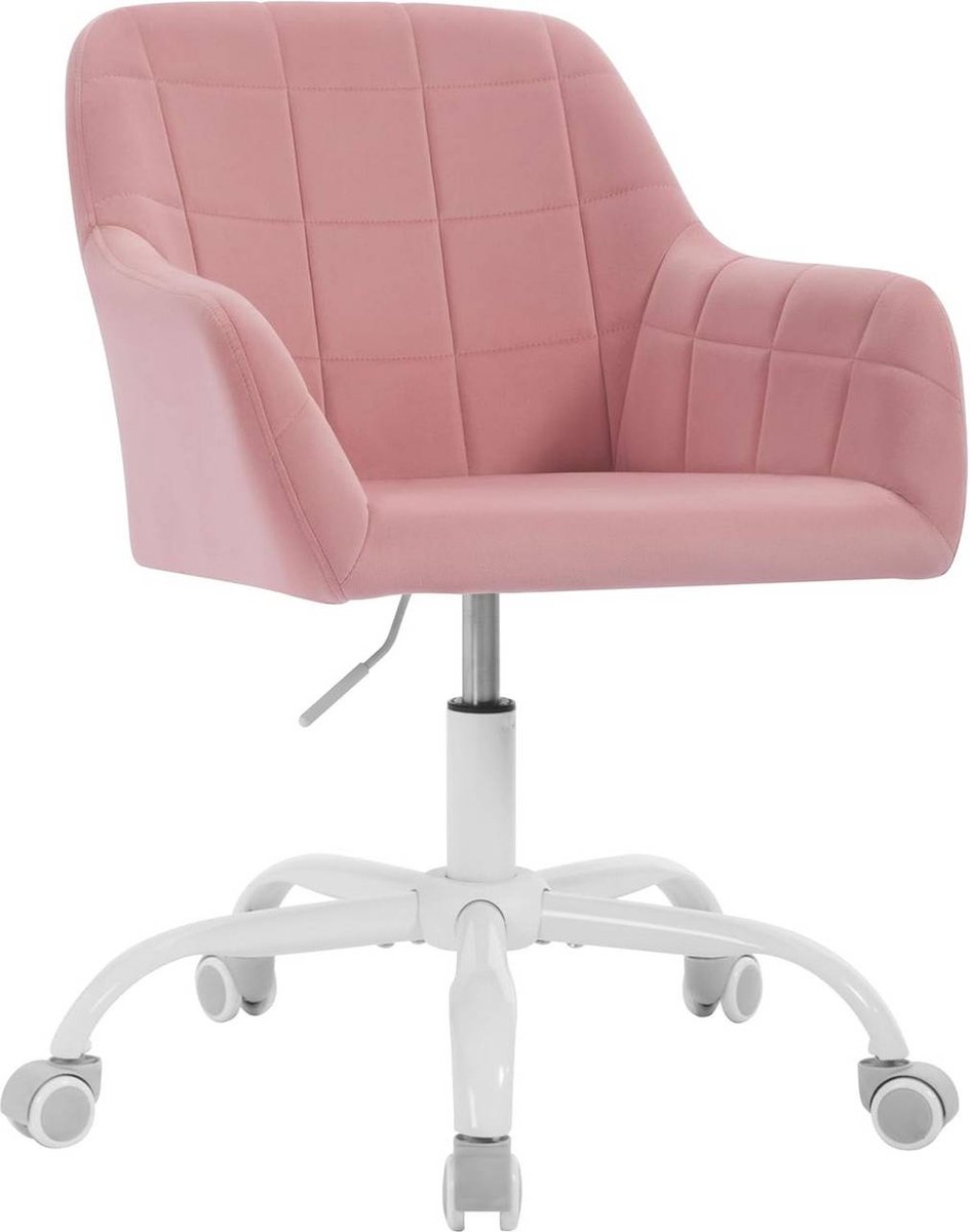 Bureaustoel - Ergonomische bureaustoel - Draaistoel - Schuim met hoge dichtheid - Fluweel - In hoogte verstelbaar - 58 cm x (77-85 cm) x 60,5 cm