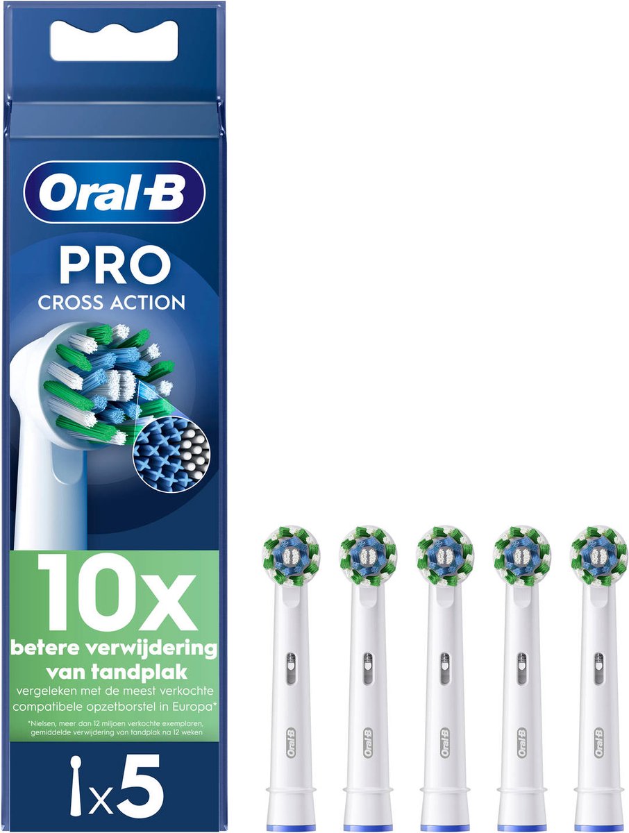Oral-B opzetborstels CrossAction wit - 5 stuks