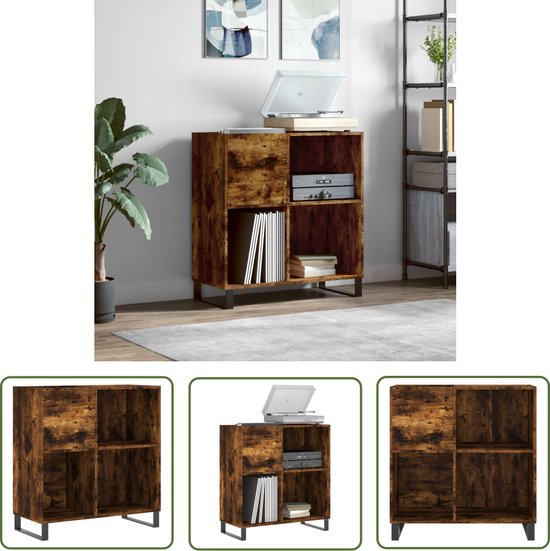 Platenkast 84,5x38x89 cm bewerkt hout wit