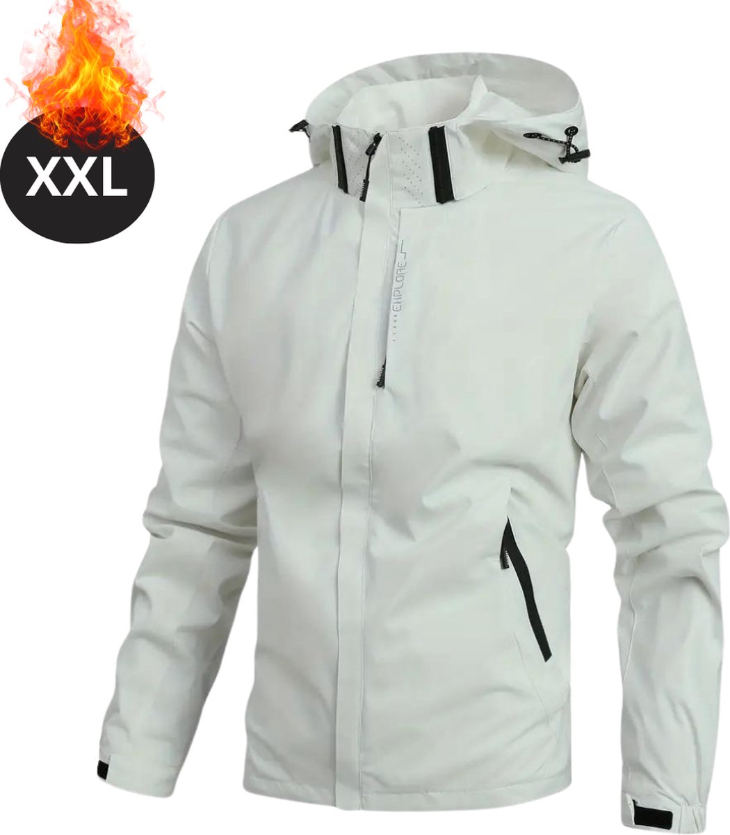 Livano Windjas Voor Heren Parka Lente & Herfst Jas Volwassen Windjack Windbreaker Outdoor Wit