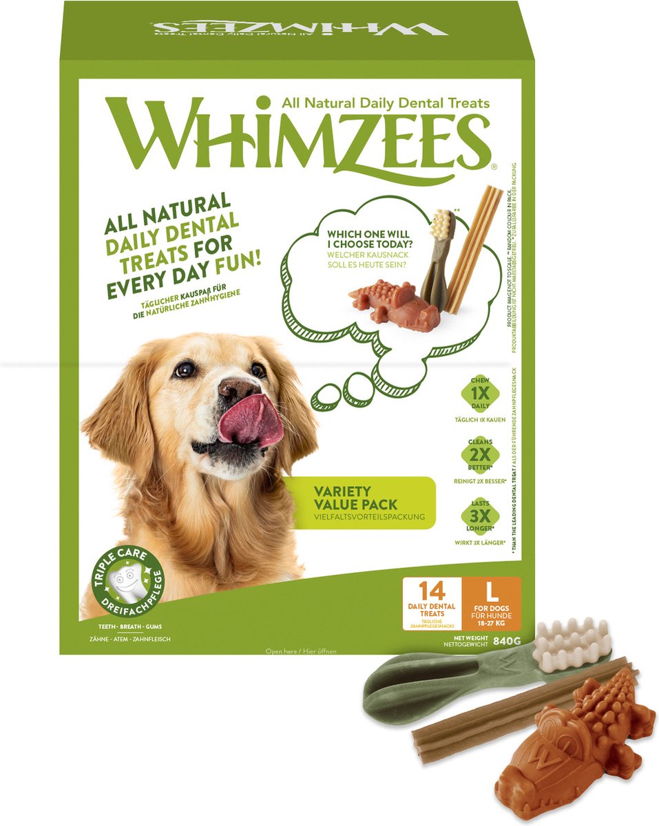 Bol.com Whimzees Variety Box L - Kauwsnacks - Hond - Assortiment - 14st aanbieding