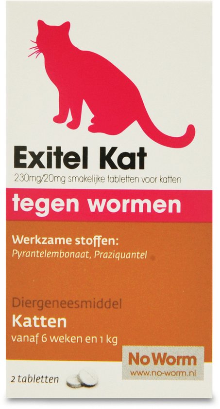 No Worm Exitel Ontworming Tabletten Kat vanaf 1 kg - 2 tabletten