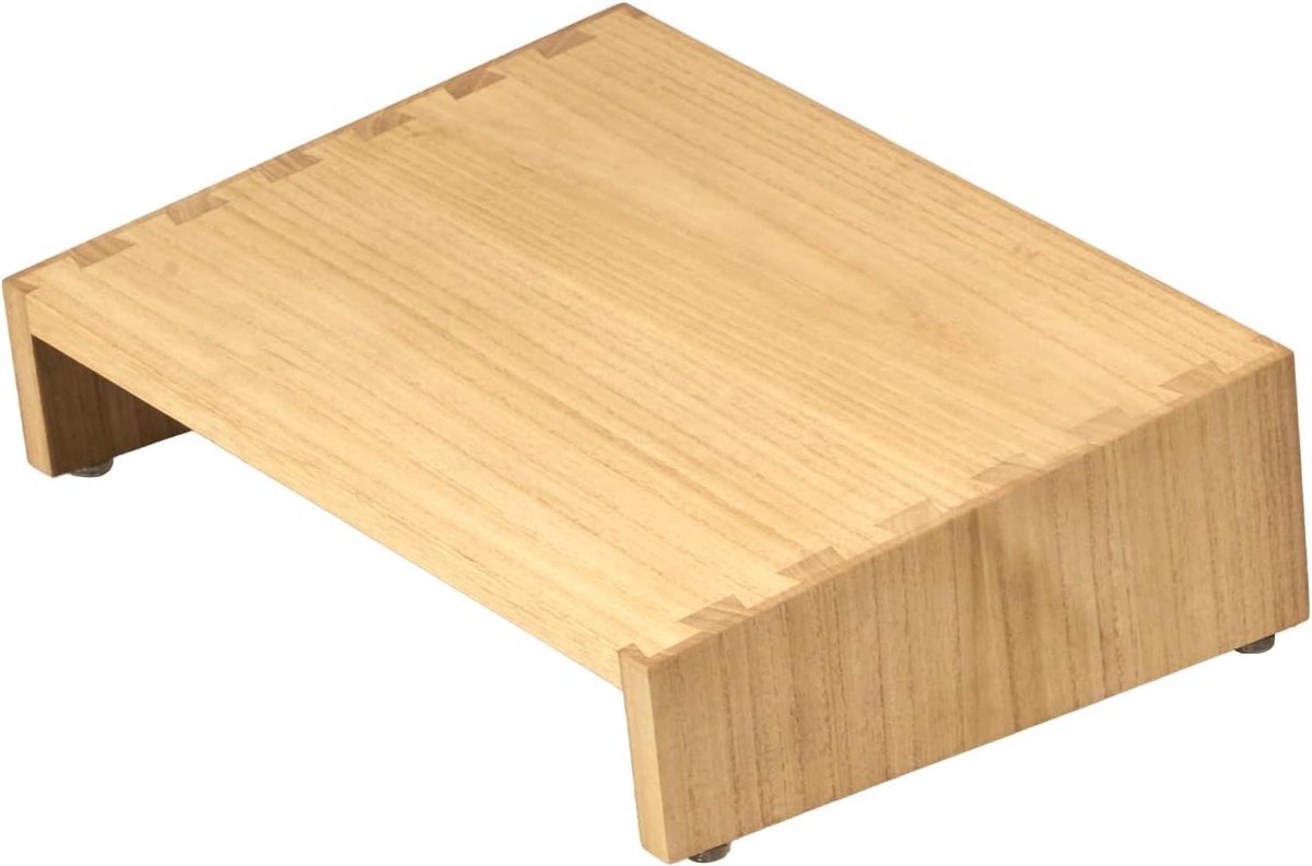 Hoogte verstelbaar ergonomische houten voetenbank draagbaar - onder tafel voetenbank voor betere houding - natuurlijke kleur