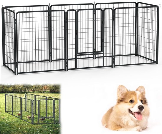 Dog Play Pen hondenren 8 panelen van 60 x 60 cm goud Dierbenodigdheden kopen