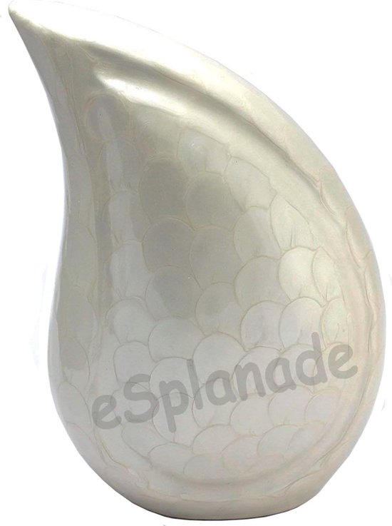 eSplanade Teardrop Crematie Urn Memorial Container Jar Pot | Crematie Urn met Gouden Hart | Metalen Urnen | Begrafenis Urnen - Grijs - 25,4 cm
