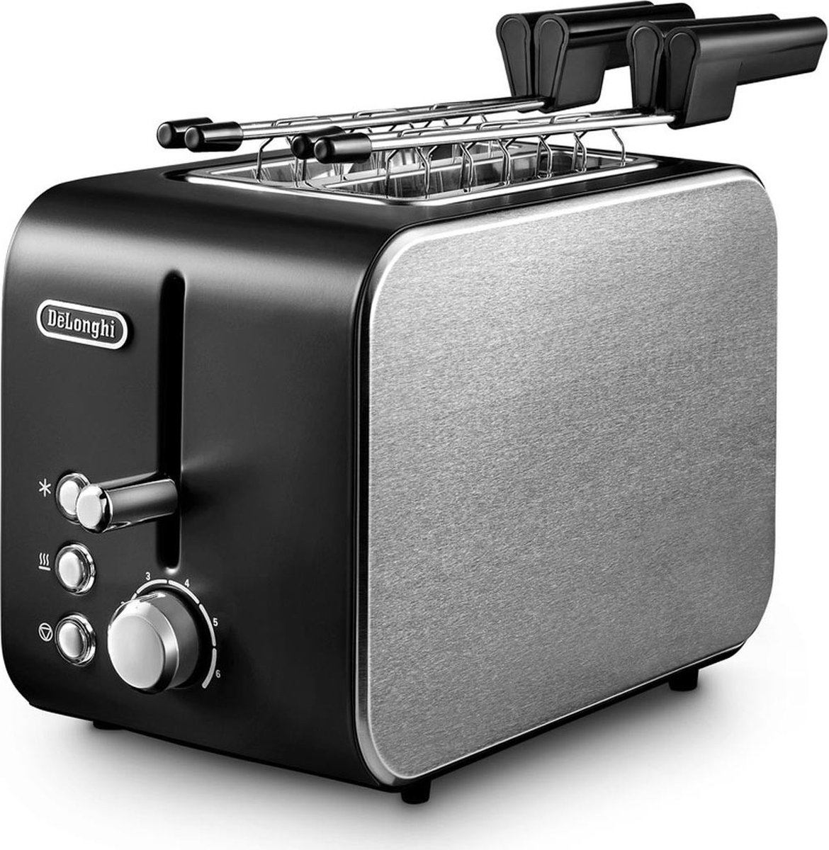 De’Longhi CTX 2203.BK broodrooster 2 snede(n) 550 W Zwart, Zilver