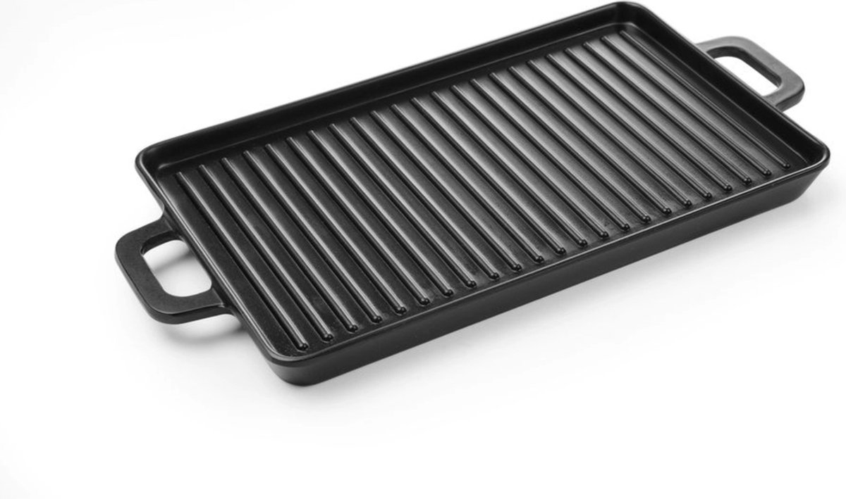 HENDI Mini grillpan – compact ontwerp – vaatwasserbestendig – zwart – 320x162x20 mm