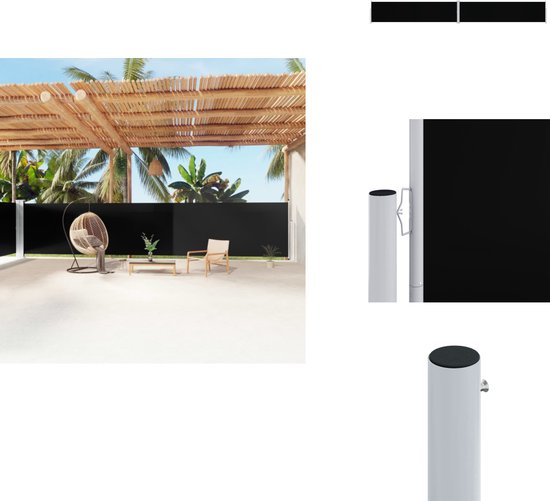 vidaXL Windscherm uittrekbaar 220x500 cm antracietkleurig - Zonneschermen