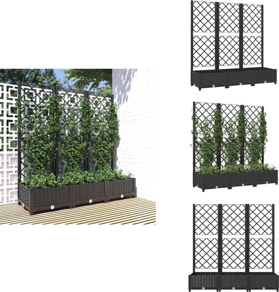 Plantenbak met latwerk 100x43x142 cm PP wit kopen