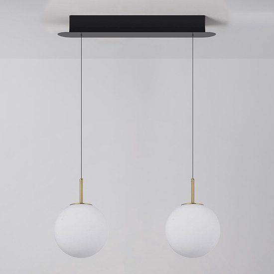 Luxe hanglamp Svea goud met melkwit glas - 3-staps dimbaar, 2700K